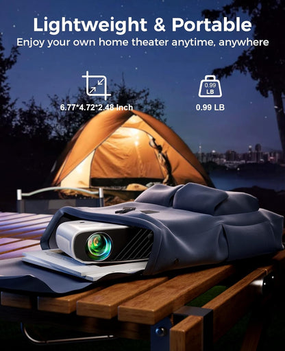 Experience Stunning 1080P HD Projection Anywhere with the 2024 Upgraded Mini Projector - Portable, Lightweight, and Compatible with All Your Devices!