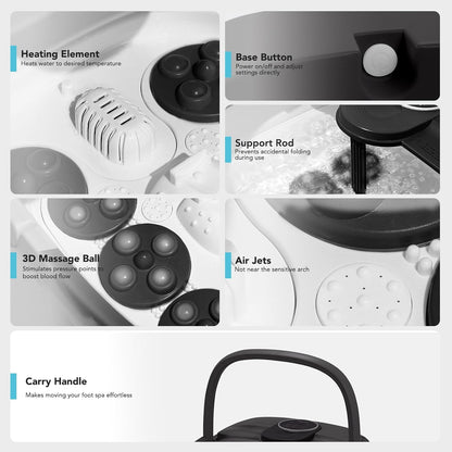 Indulge in Ultimate Relaxation with the Collapsible Electric Foot Spa - Heat, Bubbles, and Shiatsu Massage for Stress Relief