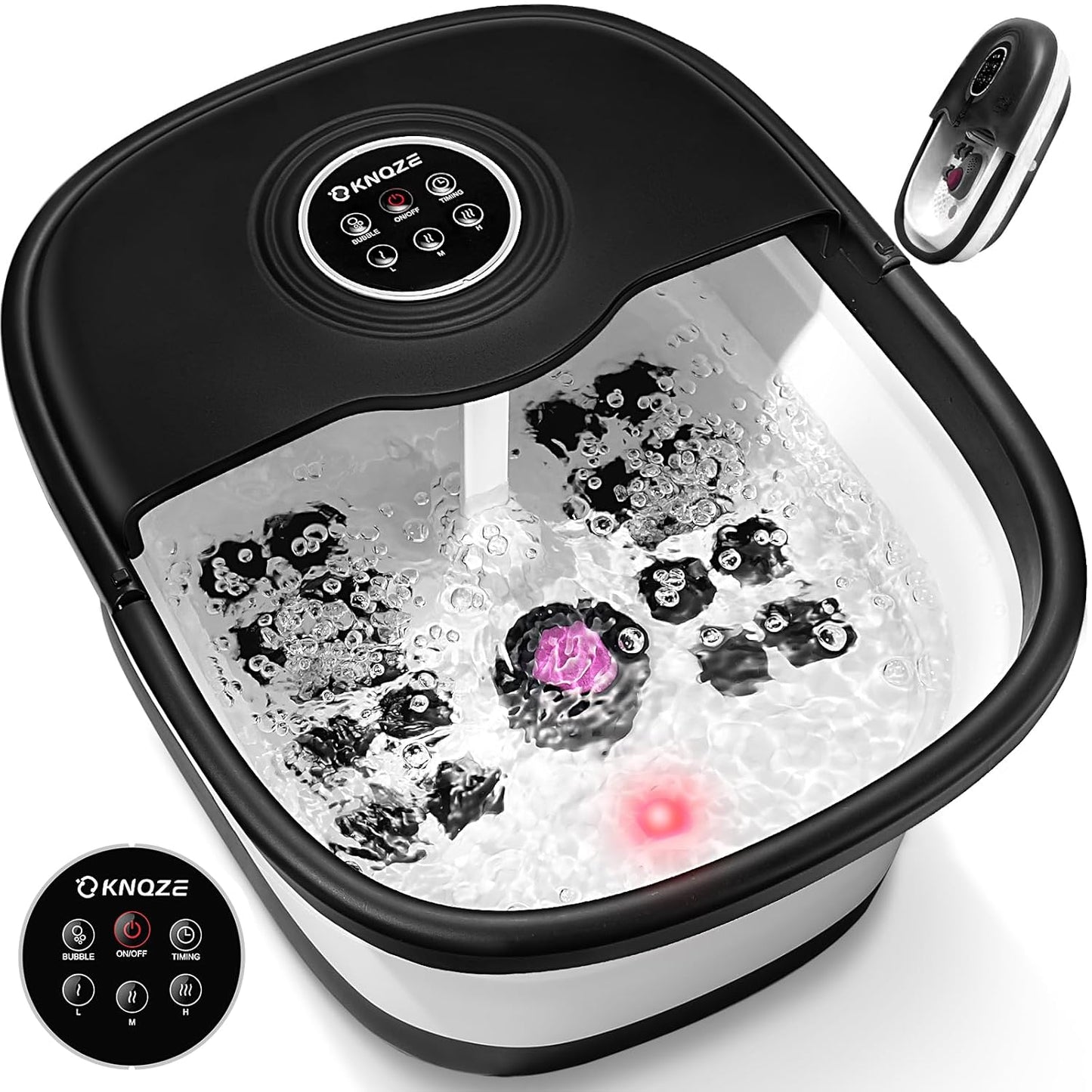 Indulge in Ultimate Relaxation with the Collapsible Electric Foot Spa - Heat, Bubbles, and Shiatsu Massage for Stress Relief