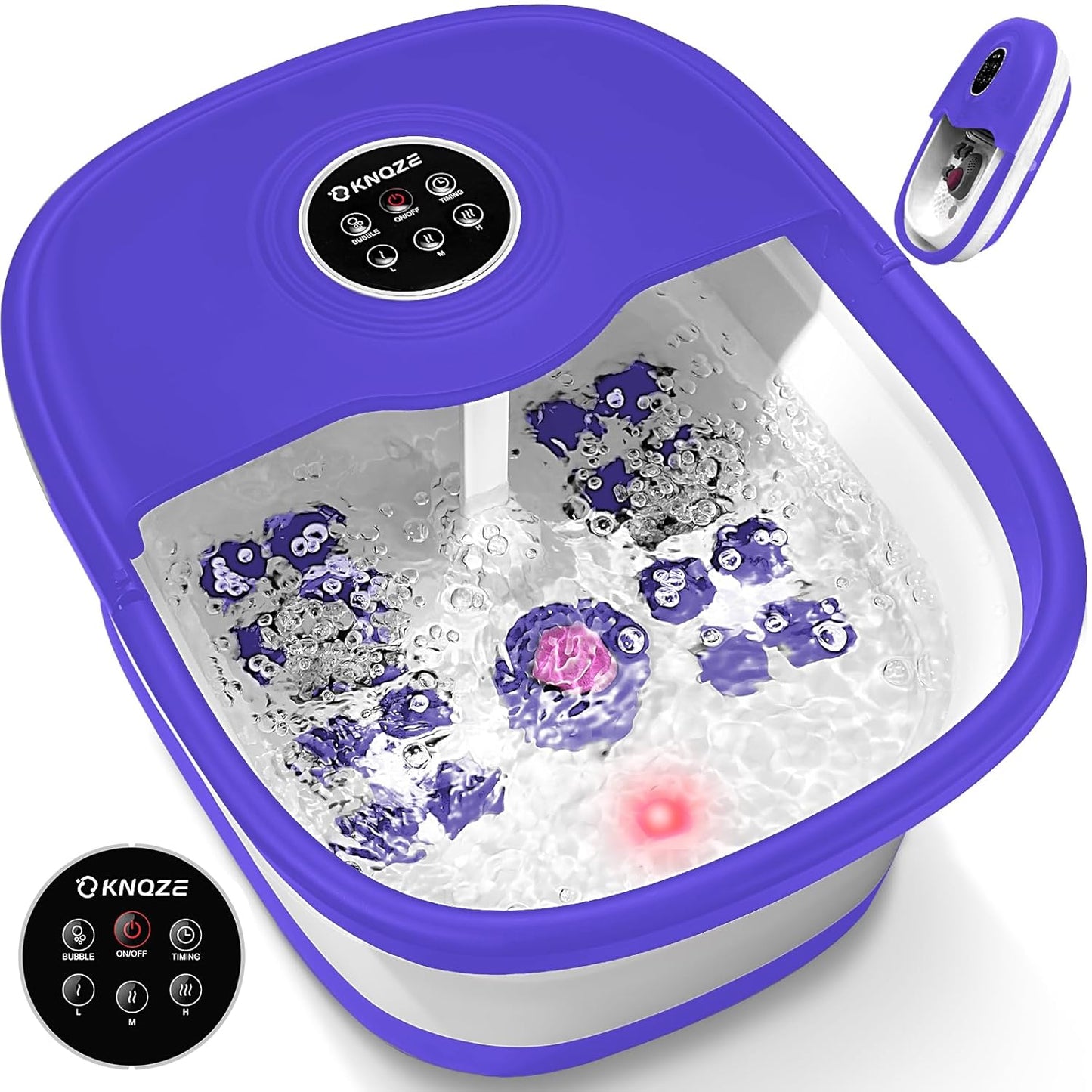 Indulge in Ultimate Relaxation with the Collapsible Electric Foot Spa - Heat, Bubbles, and Shiatsu Massage for Stress Relief