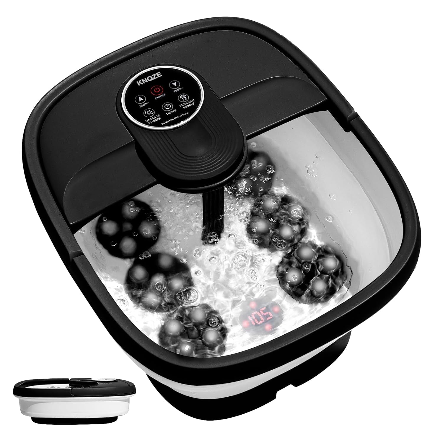 Indulge in Ultimate Relaxation with the Collapsible Electric Foot Spa - Heat, Bubbles, and Shiatsu Massage for Stress Relief