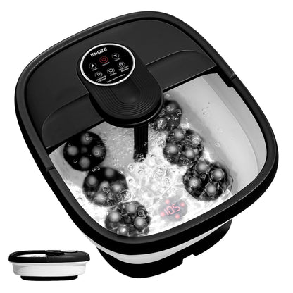 Indulge in Ultimate Relaxation with the Collapsible Electric Foot Spa - Heat, Bubbles, and Shiatsu Massage for Stress Relief