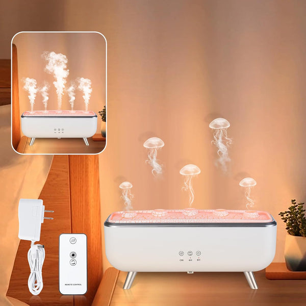 Transform Your Space with the 300ML Dynamic Jellyfish Diffuser - Experience Aromatherapy Bliss with Unique Sound and Light Features!